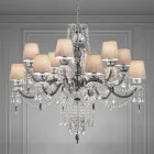 Lampadario da 12 Luci Artigianale in Vetro Veneziano, Made in Italy - Milagros Viadurini