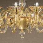 Lampadario da 12 Luci Fatto a Mano in Vetro Veneziano Made in Italy - Margherita Viadurini