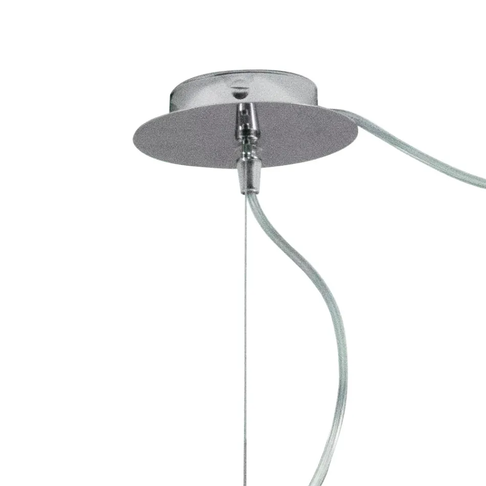 Lampadario Decentrato Due Lumi in Vetro Artigianale Made in Italy - Soffio Viadurini