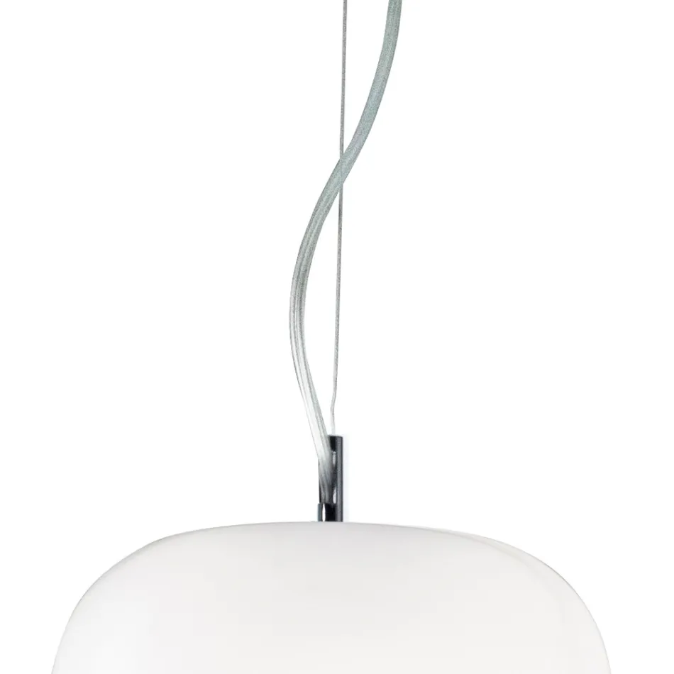 Lampadario Decentrato Tre Lumi in Vetro Veneziano Made in Italy - Soffio Viadurini