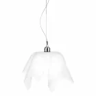Lampadario design bianco satinato con drappeggio Dafne made in Italy Viadurini