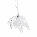Lampadario design trasparente con drappeggio Dafne made in Italy Viadurini