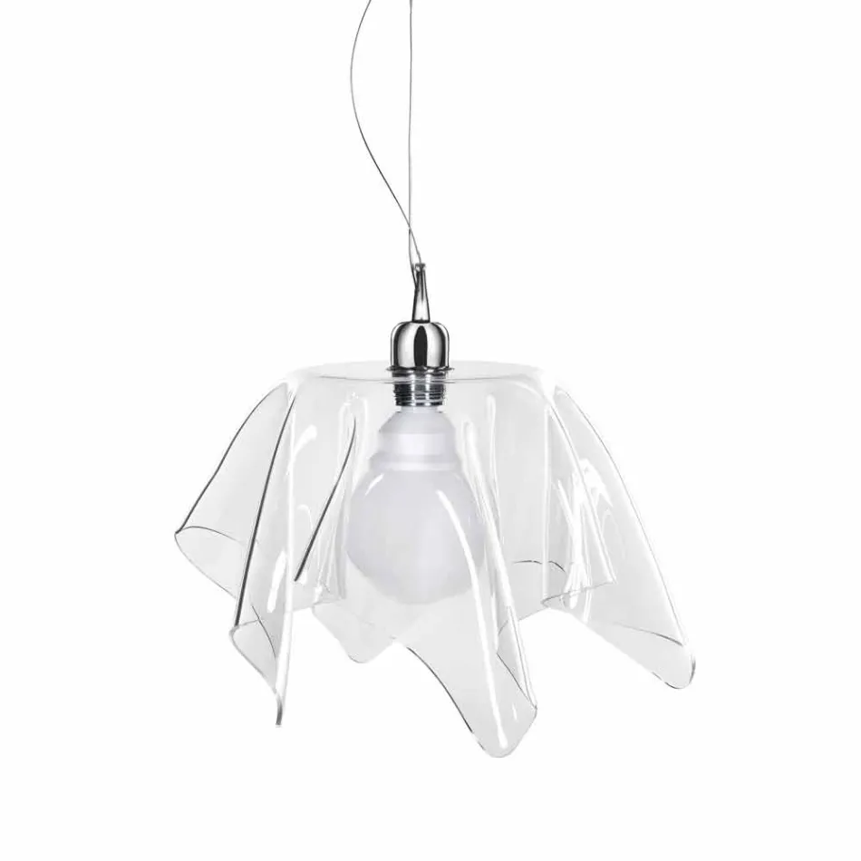Lampadario design trasparente con drappeggio Dafne made in Italy Viadurini