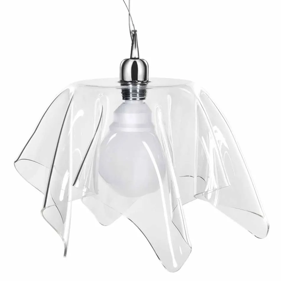 Lampadario design trasparente con drappeggio Dafne made in Italy Viadurini
