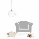 Lampadario design trasparente con drappeggio Dafne made in Italy Viadurini