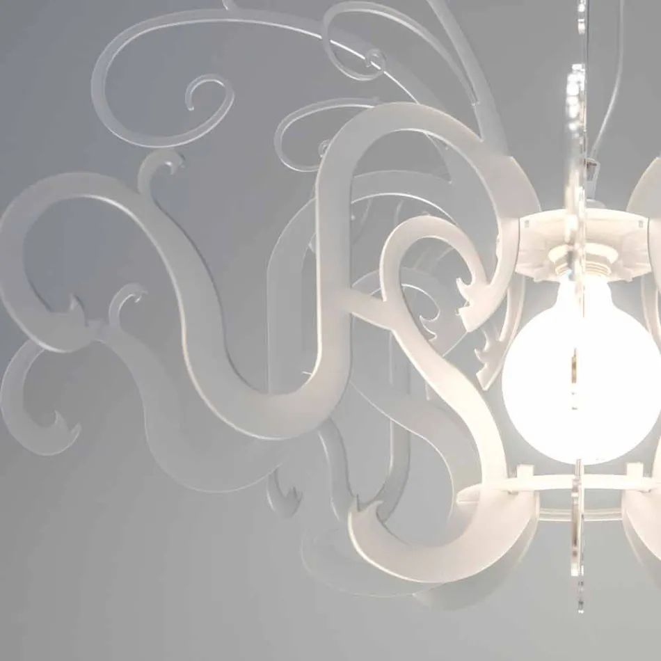 Lampadario di moderno design in plexiglass prodotto in Italia, Malito Viadurini
