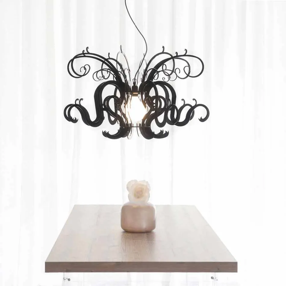 Lampadario di moderno design in plexiglass prodotto in Italia, Malito Viadurini