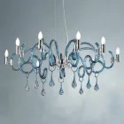 Lampadario Fatto a Mano a 9 Luci in Vetro Veneziano Made in Italy - Bernadette Viadurini