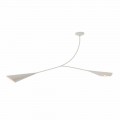 Lampadario in Acciaio Verniciato Bianco Fatto a Mano Made in Italy - Elica