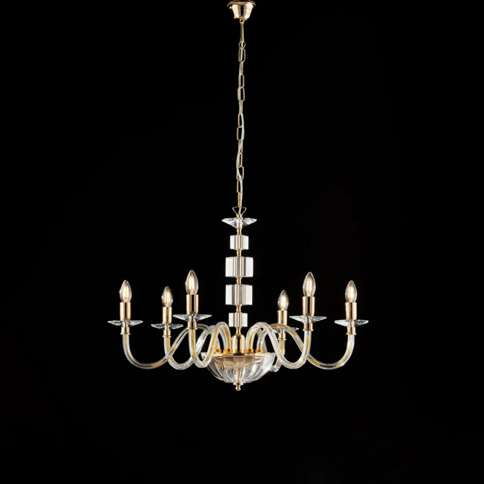 Lampadario in con Vetro e Strass Made in Italy per Arredare L’interno - Innsbruck Viadurini