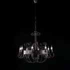 Lampadario in Ferro Laccato e Ruggine Made in Italy per Arredare L’interno - Texas Viadurini