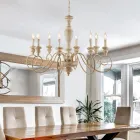 Lampadario in Legno e Ferro Laccato Made in Italy per Arredare L’interno - Toscana Viadurini