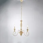 Lampadario in Legno e Ferro Laccato Made in Italy per Arredare L’interno - Toscana Viadurini