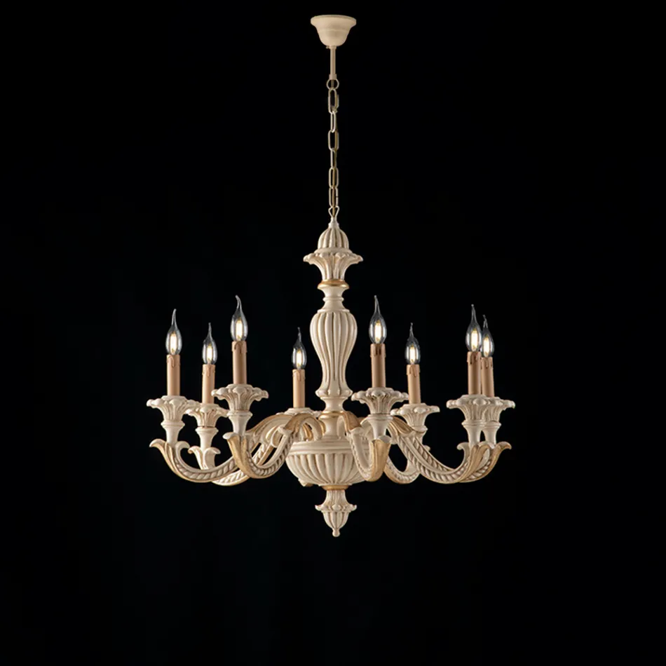 Lampadario in Legno Made in Italy per Arredare L’interno - Milano Viadurini