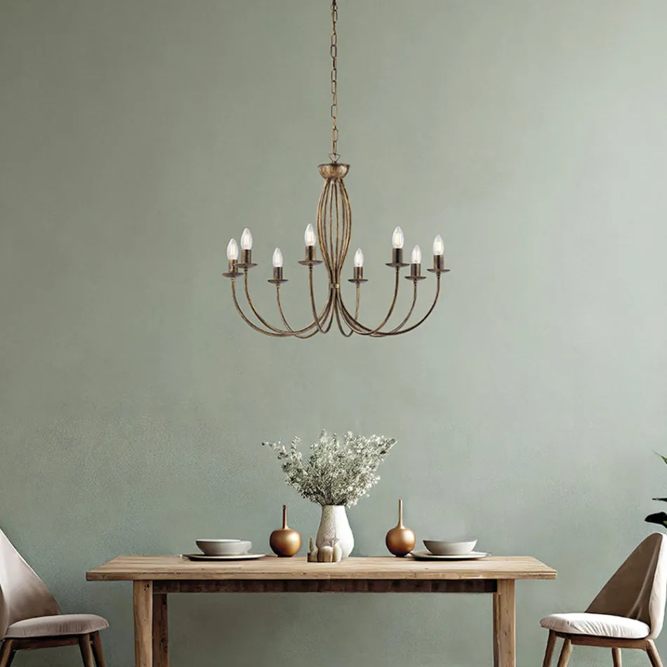 Lampadario in metallo bianco per illuminare ambienti raffinati – Roccia Viadurini