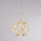 Lampadario in metallo con pendenti in cristallo per interni eleganti – Orchidea Viadurini