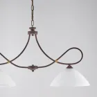Lampadario in metallo e ceramica bianca per interni eleganti – Eclisse Viadurini