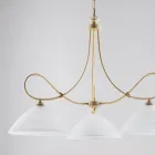Lampadario in metallo e ceramica bianca per valorizzare gli interni – Eclisse Viadurini