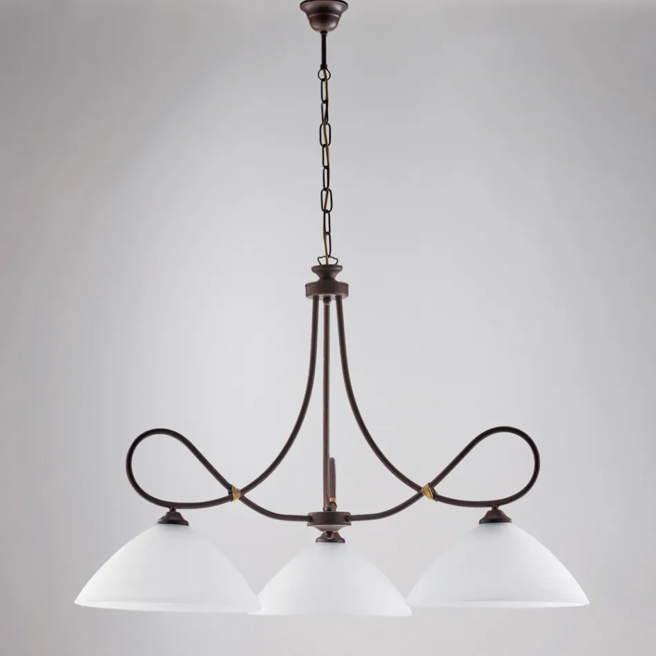 Lampadario in metallo e ceramica bianca per valorizzare gli interni – Eclisse Viadurini