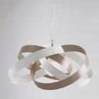Lampadario in metallo e vetro per illuminare interni con eleganza – Rosmarino Viadurini
