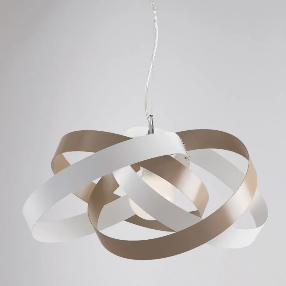 Lampadario in metallo e vetro per illuminare interni con eleganza – Rosmarino Viadurini