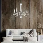 Lampadario in metallo e vetro per illuminare interni con stile elegante – Laguna Viadurini