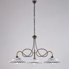 Lampadario in Metallo in Ceramica Bianco 3 Luci per Interni - Polaris Viadurini