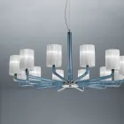 Lampadario in Vetro di Venezia e Metallo Fatto a Mano in Italia - Graham Viadurini