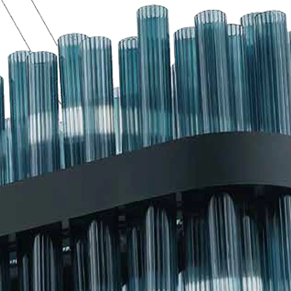 Lampadario Moderno Vetro Soffiato e Metallo Artigianato Italiano - Maesta Viadurini