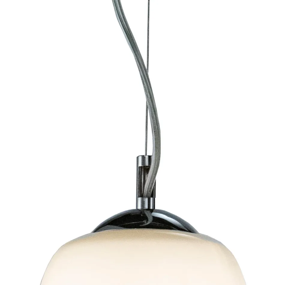Lampadario Quattro Lumi su Barra Lineare in Vetro Soffiato Made in Italy - Soffio Viadurini