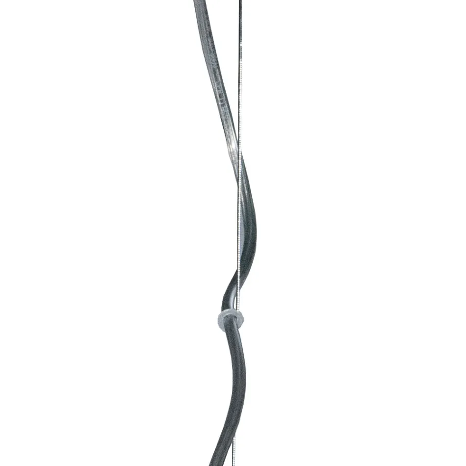 Lampadario Quattro Lumi su Barra Lineare in Vetro Soffiato Made in Italy - Soffio Viadurini