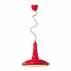Lampadario retrò a sospensione artigianale in ceramica Ferroluce Viadurini