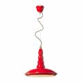 Lampadario retrò a sospensione artigianale in ceramica Ferroluce