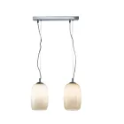 Lampadario Sospeso a Due Lumi in Vetro Soffiato a Mano Made in Italy - Soffio Viadurini