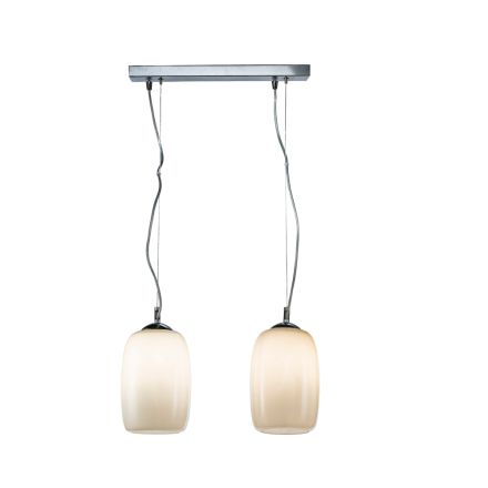 Lampadario Sospeso a Due Lumi in Vetro Soffiato a Mano Made in Italy - Soffio Viadurini