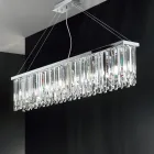 Lampadario Sospeso Classico Lusso in Metallo e Cristallo Molato - Zolando Viadurini