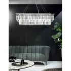 Lampadario Sospeso Classico Metallo e Cristallo Molato di Lusso - Mirielle Viadurini