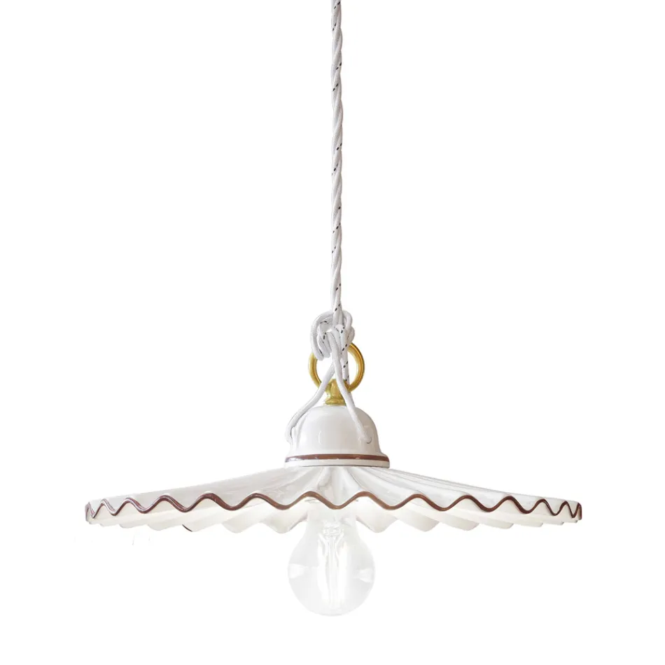 Lampadario sospeso in ceramica filo colorato Ferroluce L'Aquila  Viadurini