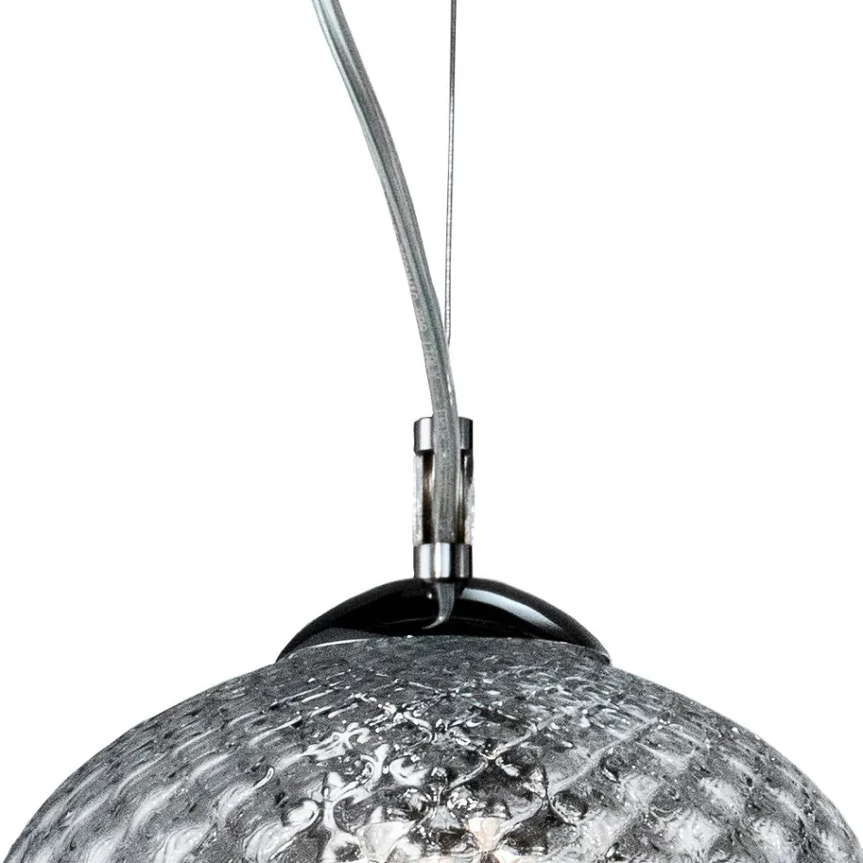 Lampadario su Barra Lineare Tre Lumi in Vetro Veneziano Made in Italy - Elisia Viadurini