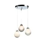 Lampadario su Base Rotonda a Tre Lumi in Vetro Incamiciato Made in Italy - Iride Viadurini
