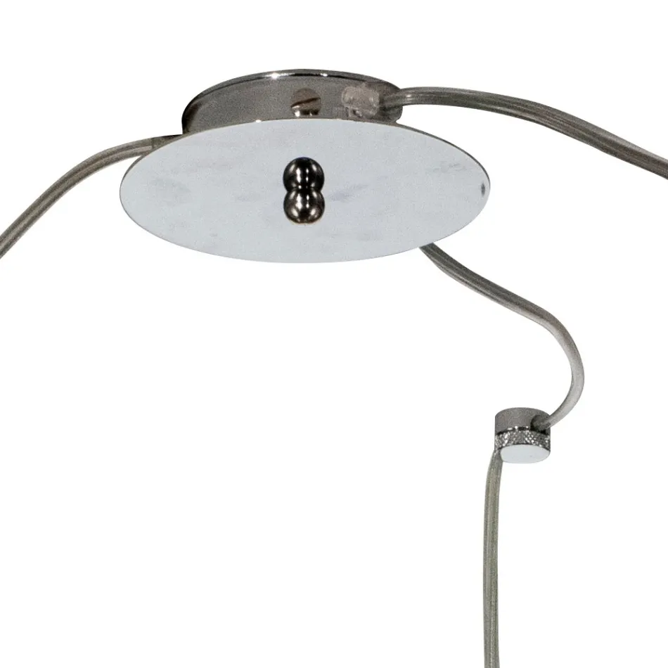 Lampadario Tre Lumi Piccoli in Vetro Soffiato Artigianale Made in Italy - Iride Viadurini