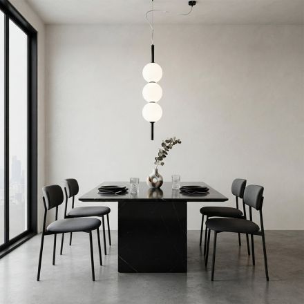 Lampadario Verticale a Tre Lumi in Vetro Incamiciato Made in Italy - Lumira Viadurini