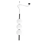 Lampadario Verticale a Tre Lumi in Vetro Incamiciato Made in Italy - Lumira Viadurini
