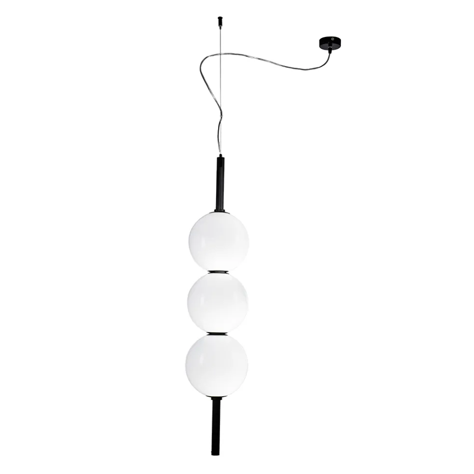 Lampadario Verticale a Tre Lumi in Vetro Incamiciato Made in Italy - Lumira Viadurini
