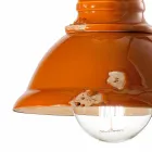 Lampadario vintage di design in ceramica artigianale Cameron Ferroluce Viadurini