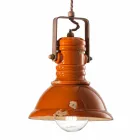 Lampadario vintage di design in ceramica artigianale Cameron Ferroluce Viadurini
