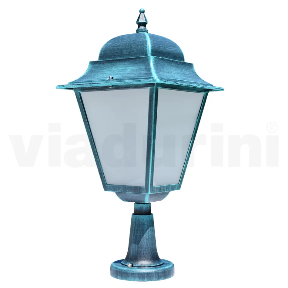 Lampioncino per Esterno in Alluminio e Vetro Sabbiato Made in Italy - Alchimista Viadurini