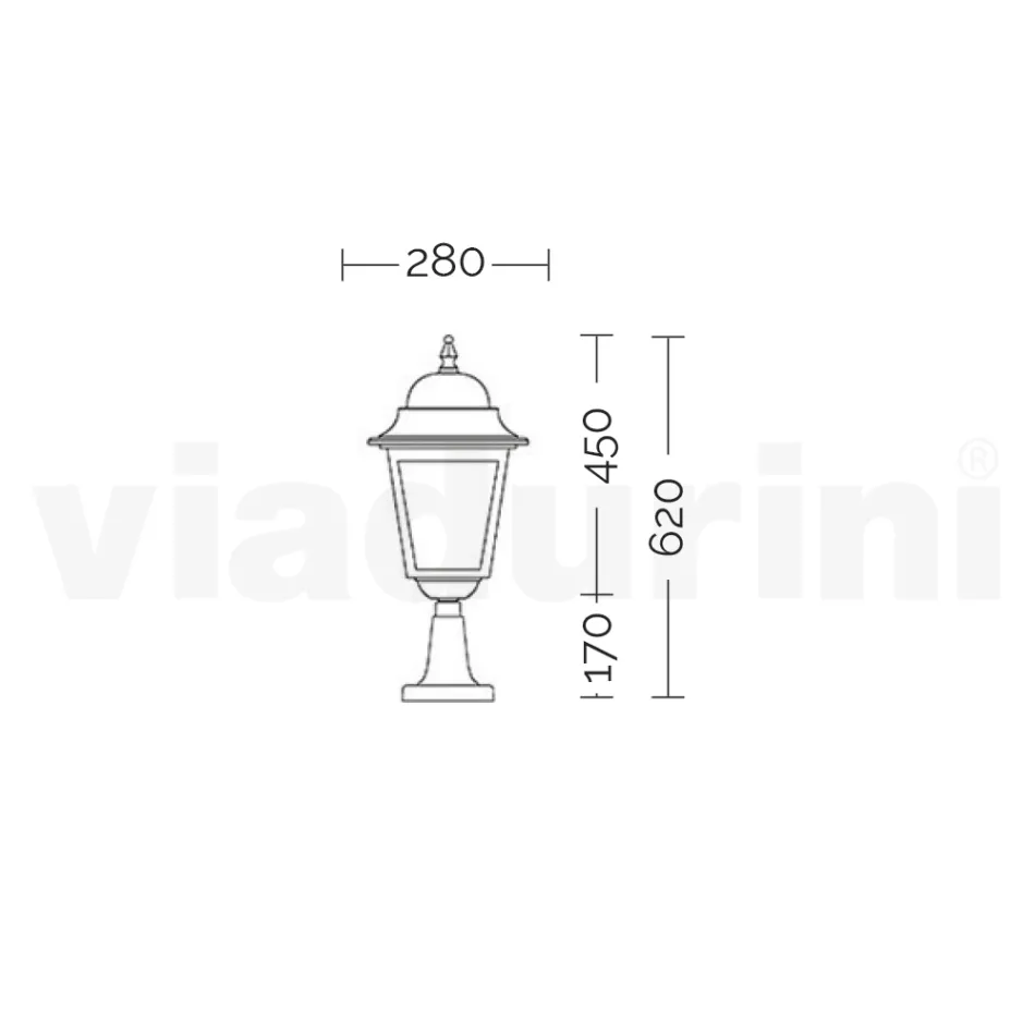 Lampioncino per Esterno in Alluminio e Vetro Sabbiato Made in Italy - Alchimista Viadurini