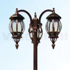Lampione 3 Luci Stile Vintage in Alluminio Realizzato in Italia - Leona Viadurini