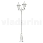 Lampione a 2 Luci Vintage in Alluminio Bianco Made in Italy - Terella Viadurini